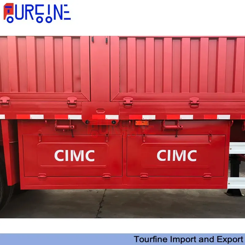 60 Ton Side Wall Semi Trailer 4 Axle for Container and General Cargo Transport