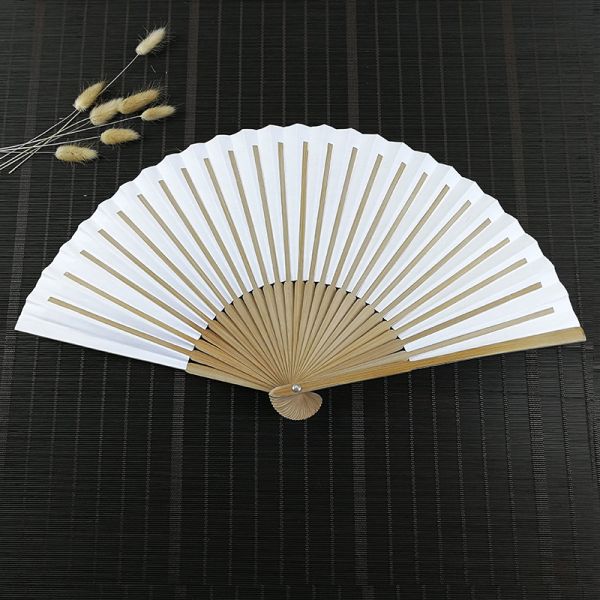 Customized Korea Hand Fan 2 Sides Paper Hand Fan Bamboo Hand Fan With Paper Cover
