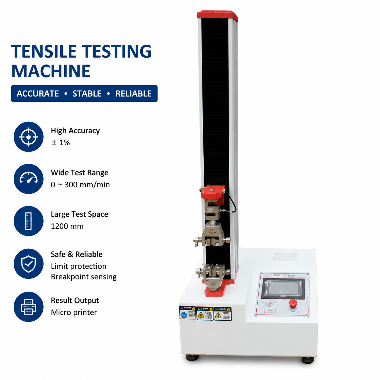 High Precision Tensile Testing Machine 50KG 100KG 200KG Universal Material Strength Tester for Plastic Film Tape Rubber