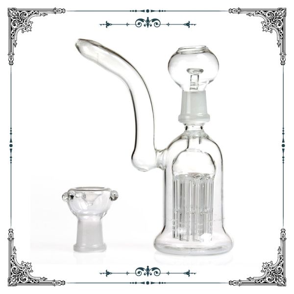 8 Tree Arms Perc Dab Oil Rig Glass Bongs Hookah Smoking Pipes Hand Blown