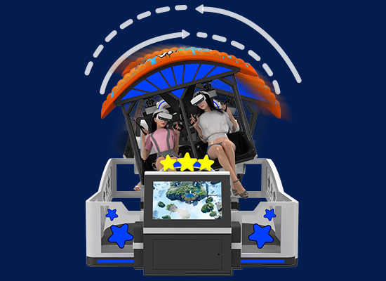 2 Player 9D Immersive VR Skydiving Simulator with 800mm Vertical Drop for Amusement Parks