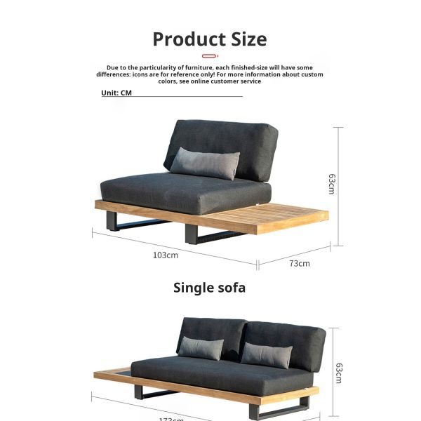 High End Nordic Garden Rust-proof Teak Sofa Set For Outdoor Villa Resort Furniture