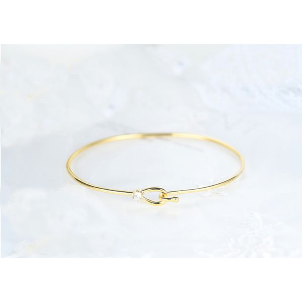 браслет Bangle желтого золота Bangle GDTC 18kt диаманта золота 0.07ct 18K
