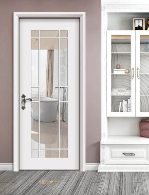 Single Open Customized Interior Door Euclidean Inside White Glass Door