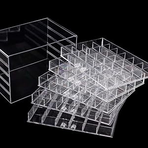 Clear Jewelry Organizer, Durable Jewelry Box With 5 Drawers, Jewelry Organizer Box, Earring Jewelry Organizer