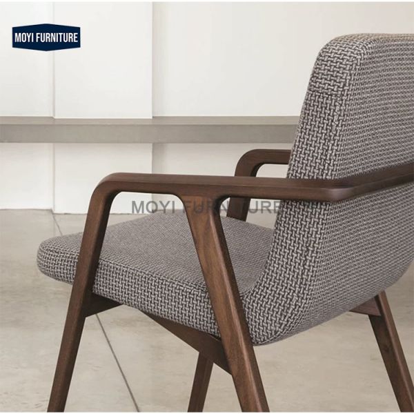Modern High-Back Dining Chair for Home ASH Wood Metal Solid Wood Furniture Stable for Hotel Restaurant Living Room Apartment