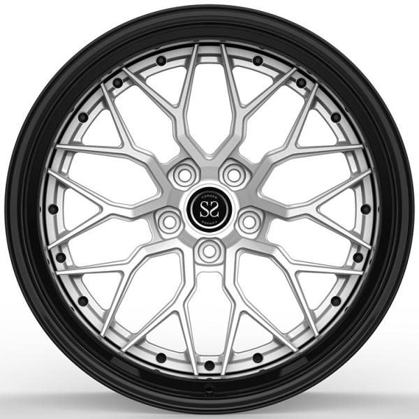 O PC de prata preto do costume 2 forjado orlara 6061-T6 20 o parafuso desconcertado de alumínio da polegada 5x112
