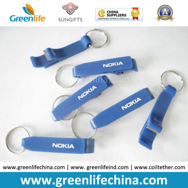 Plastic Beer White Bottle Opener Key Chain Promotional Bottle Opener with Key Ring
