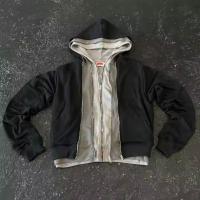 Vêtements de rue Fermeture à glissière Hoodie Collier Hooded OEM personnalisé Trois couches Hoodies pour hommes