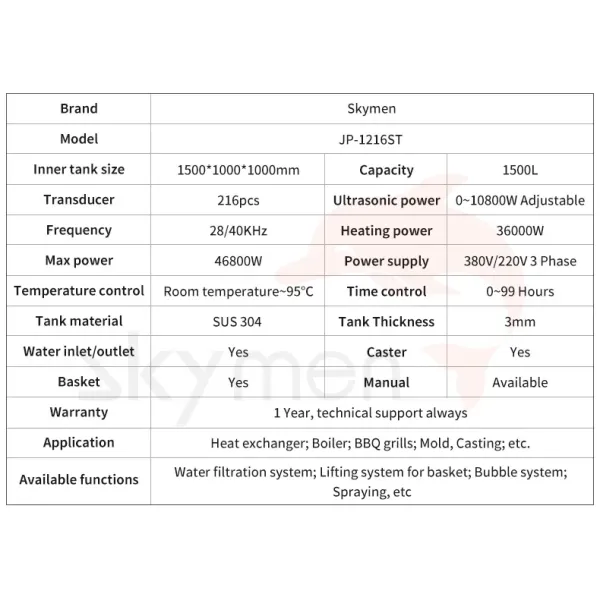 8000L Industrial Ultrasonic Cleaner Tank 28/40kHz for Air Cooler