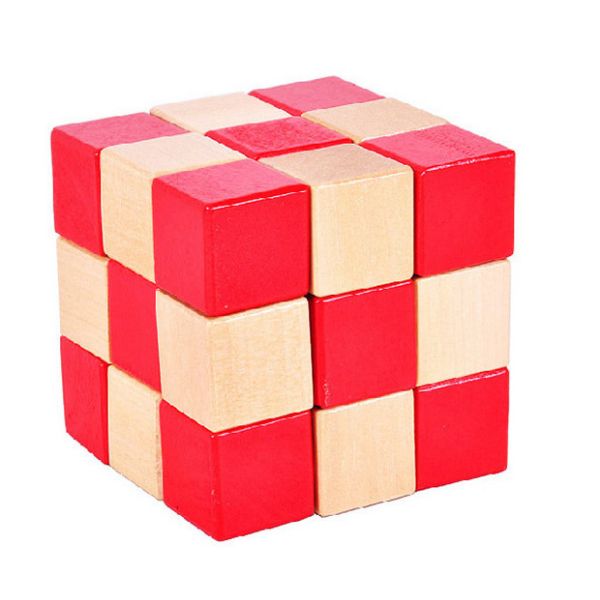 Cube, adult wooden educational toys, Ming lock Luban lock, unlock removable wooden