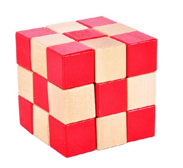 Cube, adult wooden educational toys, Ming lock Luban lock, unlock removable wooden