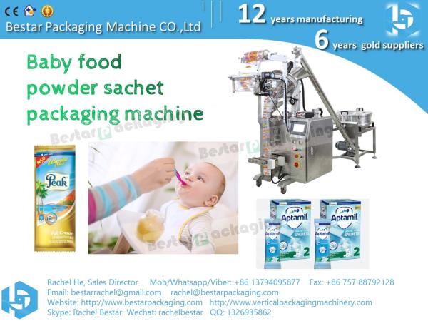 How to pack powder flour to three side sachet BSTV-160F