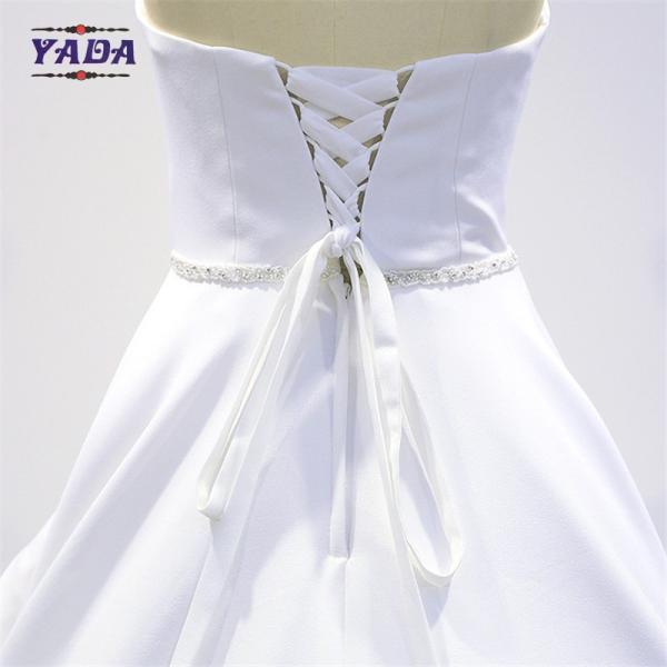 Elegante vestido vintage feito à mão de estilo coreano vestido sem alças vestidos de noiva mais recentes vestidos de noiva