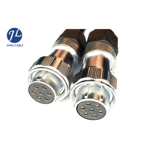 Vehicle Flex Coiled Electrical Cable , 7 Pin Trailer Extension Cord With Socket And Plug