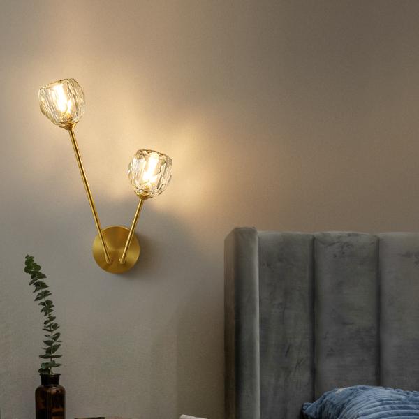 LED Personality Wall Lamp Creative Bedroom Bedside Metal Golden wall bracket light (WH-OR-108)