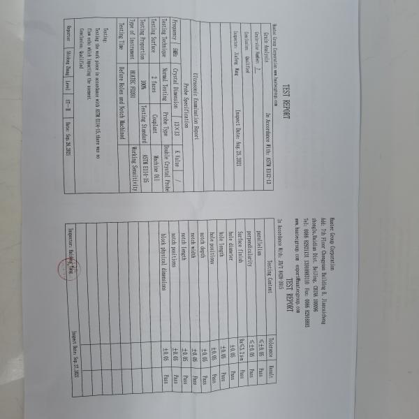 Duplex Stainless Steel 2205 Iso 19675 Paut Calibration Block