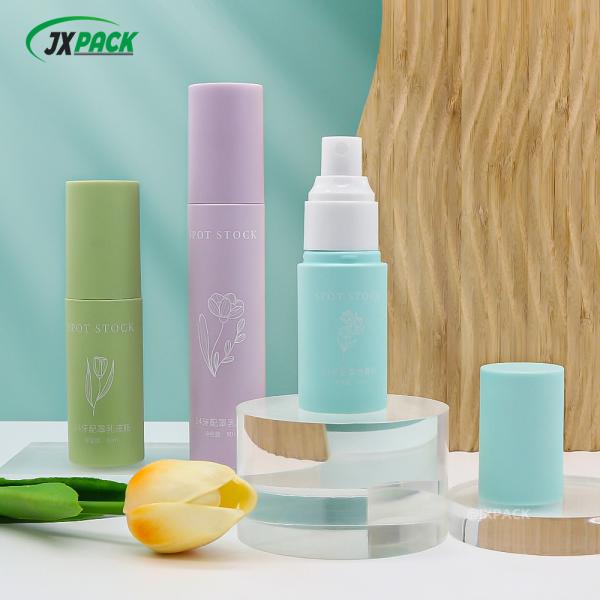 Collar Material Plastic Spray Bottles Round Shape For Luxury Cosmetic Packaging