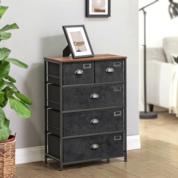 Chest of Drawer for Sale, Bedroom Drawer Dresser, Dresser with Fabric Drawer, Industrial Drawer Dresser, ULVT45H