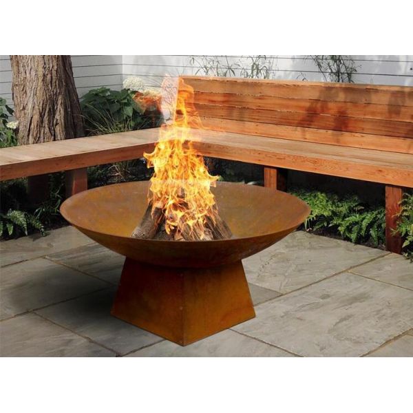 80cm Backyard Rusty Metal Fire Bowls Corten Steel Wood Burning Outdoor Fire Pit