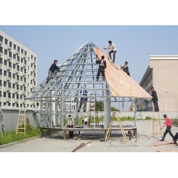 Heat Insulation Prefab Home Beach Bungalows , Customized Light Steel Bungalow