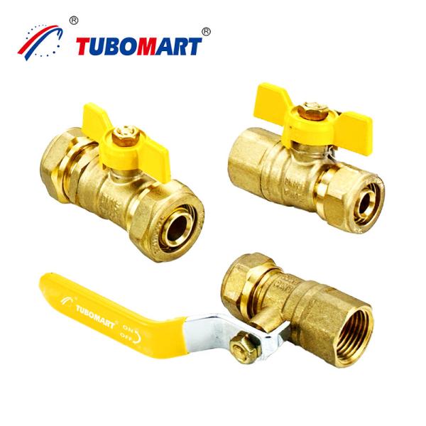 Conector de libertação rápida Performance personalizável Manubrio amarelo válvula de gás de latão