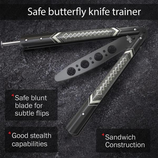 High Hardness CNC Turning Parts Foldable Stainless Steel Practice Butterfly Knife