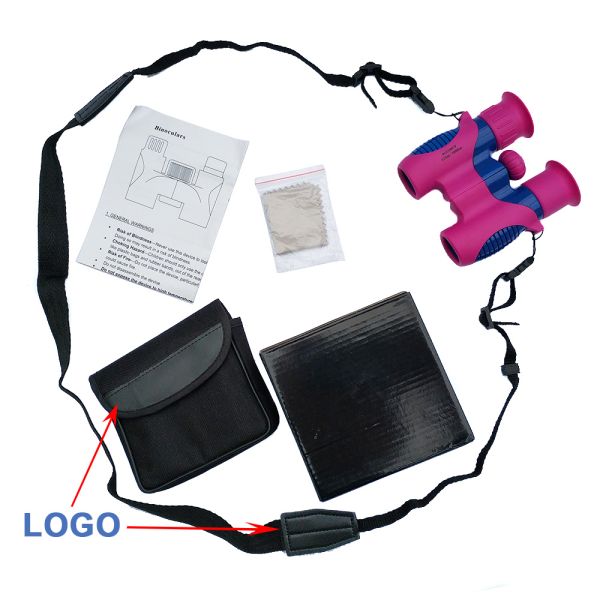 High Powered Shockproof Kids Binoculars Pink Mini 8x21 For Boys / Girls