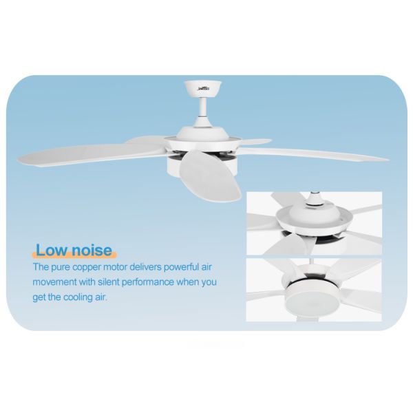 1stshine LED Ventilador de teto com comando remoto e 5 velocidades Voltagem de entrada V 110-240V-50-60Hz DC