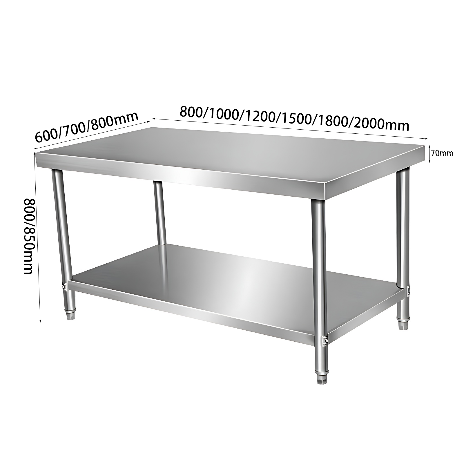 Professional Grade Stainless Steel Workbench for Commercial Restaurants and Kitchens