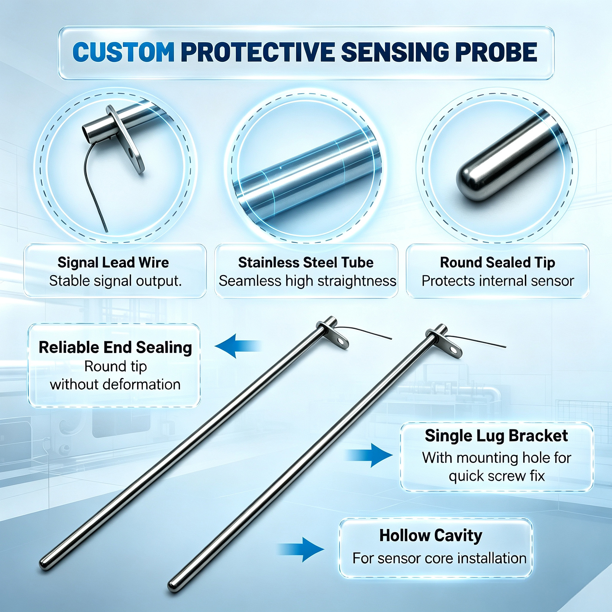 Customized Single Ear Guide Rod With Hollow Tube Design