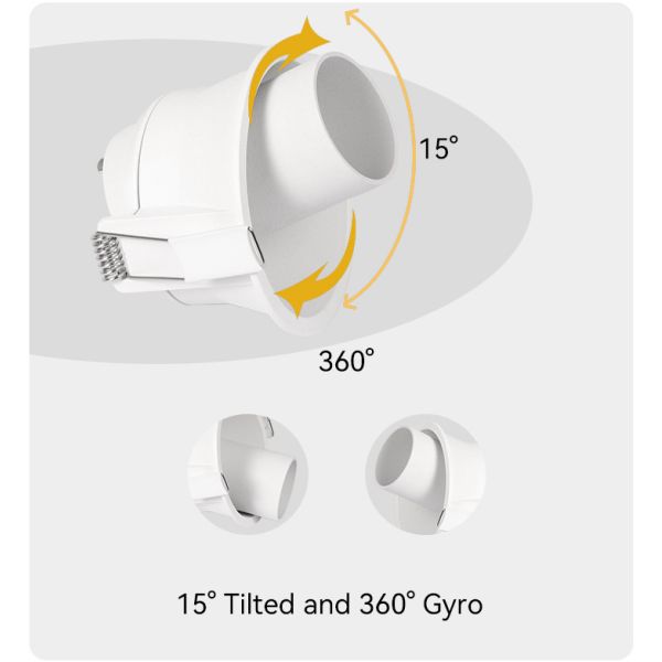 Adjustable Recessed Spotlight Frame With Anti-Glare GU10 For Commercial Spaces