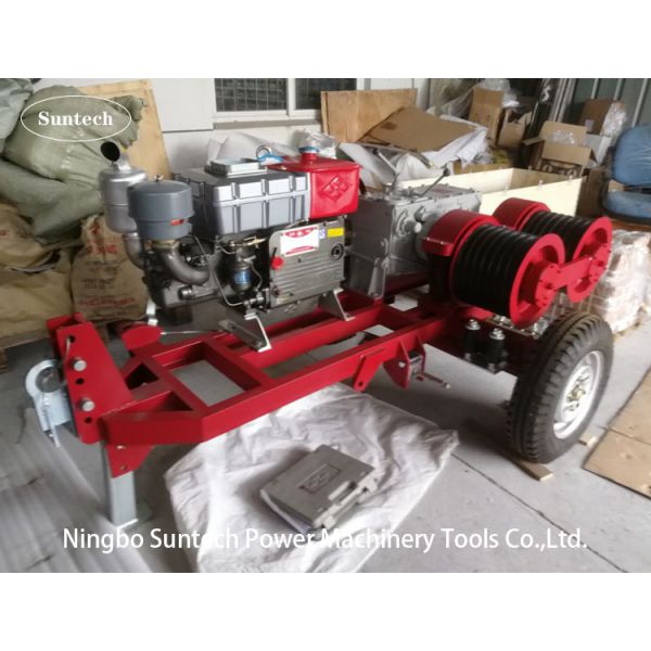 Lightweight Portable Cable Winch Puller Protection Frame 1 Ton With Honda Engine