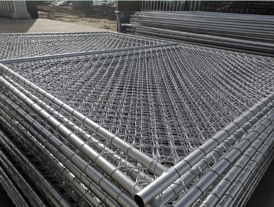Metal Steel 3.2mm Site Security Fencing Construction Galvanized Chain Link Movable