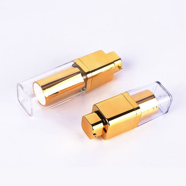 CE MSDS  electroplate 30ML Aluminum Square Cosmetic Airless Bottle