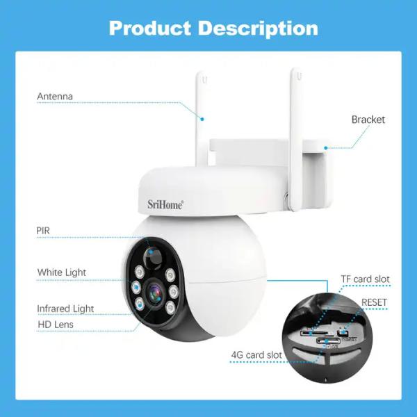 4G Smart PIR Human Tracking 2-Way Audio PTZ Camera With Waterproof IP 65 Security Solar Network Home Camera 2023