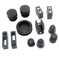 Kit de porta de chuveiro de forma redonda de forma de bandeja preta para 8-12 mm de vidro seguro