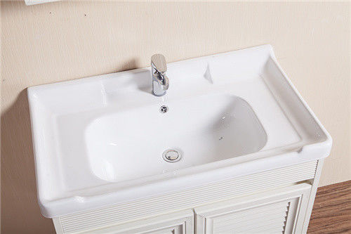 Wooden Grain Bathroom Sinks And Vanities Fire Proof Anti Corrode With 780mm Shelf