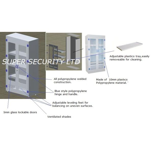 Anti-corrosivo médico del gabinete de almacenamiento del polipropileno individual, confiable