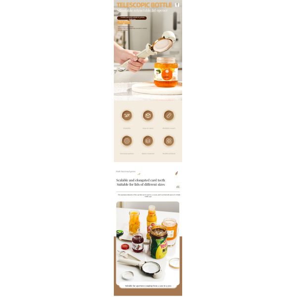 Multifunctional Magnetic Bottle Jar Opener for Wine Retractable Design User-Friendly
