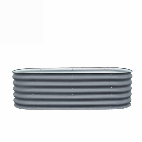 Oval cinza escuro galvanizado Camas de jardim levantadas Kit ao ar livre para vegetais