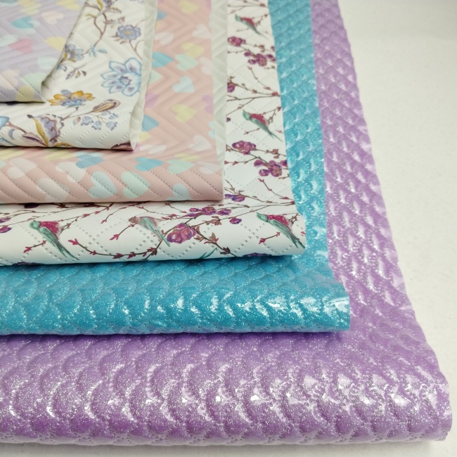 Printed 100%Vinyl Leather Faux Leather Pvc Leather Fabric for Bags