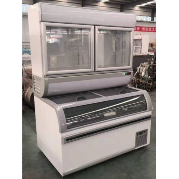 Commercial Combined Cooler Freezer with Auto Defrost Danfoss Compressor and LED Lighting for Restaurant Vegetable Display