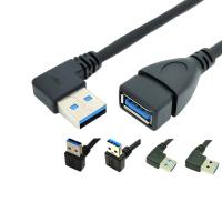 Câble de 90 de degré données de remplissage à angle droit d'USB avec le mâle d'USB 3,0 à l'adaptateur femelle
