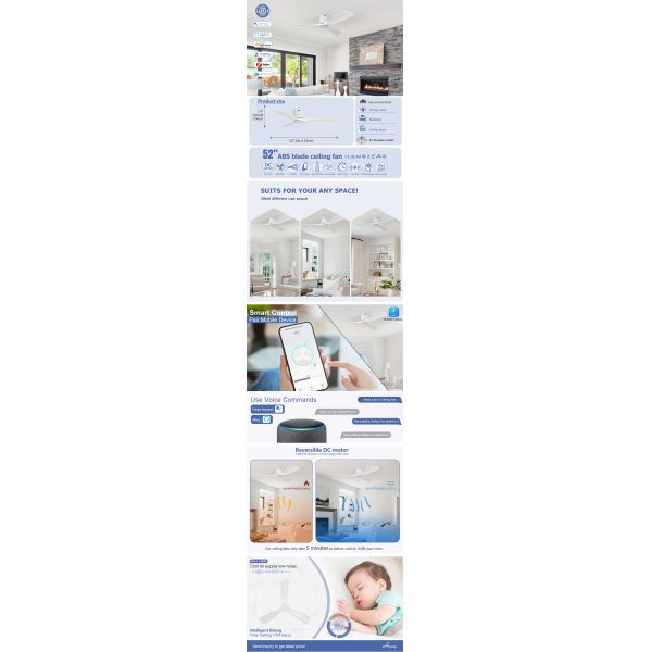 Verano y invierno ABS plástico ventilador de techo decorativo 4h Tiempo para el hogar hotel oficina