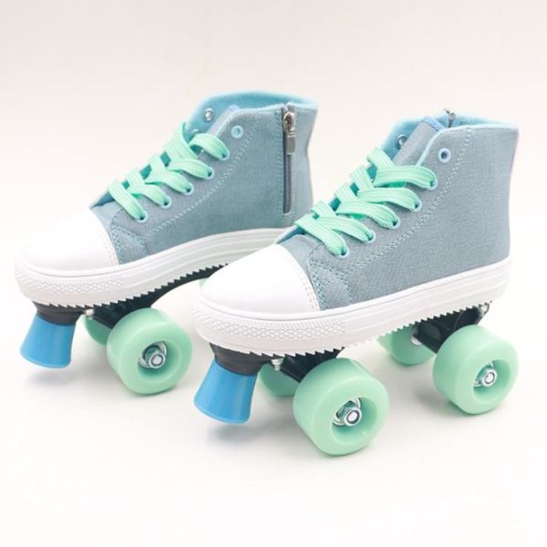 Canvas Lightweight Adjustable Midtown Roller Skates Four Wheel For Boys Girls