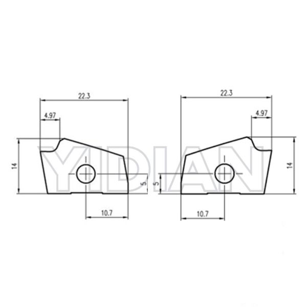 Скрепер для вставки карбида 22.3x14x2 R2 - инструмент для ребра для машины Homag 4-014-03-0311 4-014-03-0306