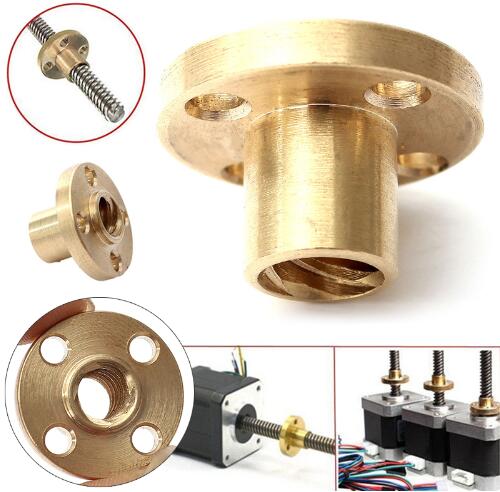 Brass Nut Stainless Steel Hardware Fasteners For 8mm T8 Leadscrew Threaded Rod CNC 3D Printer Tool Parts