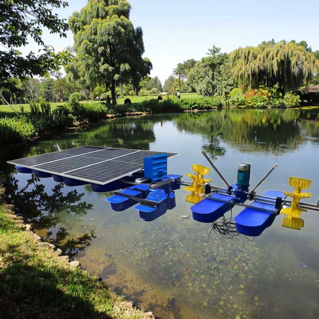 Fishery Solar Paddle Wheel Aerator 2HP AC220V DC96V for Fish Shrimp Farming Ponds