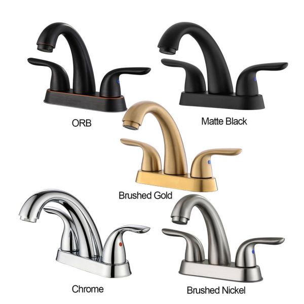 CUPC 4 Inch Centerset Bathroom Faucet Chrome Nickel Orb Finish